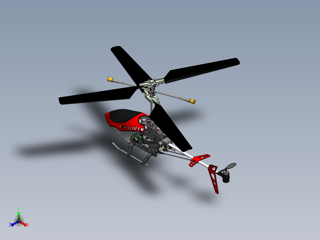 直升飞机 飞机模型设计 (61)正等轴测图