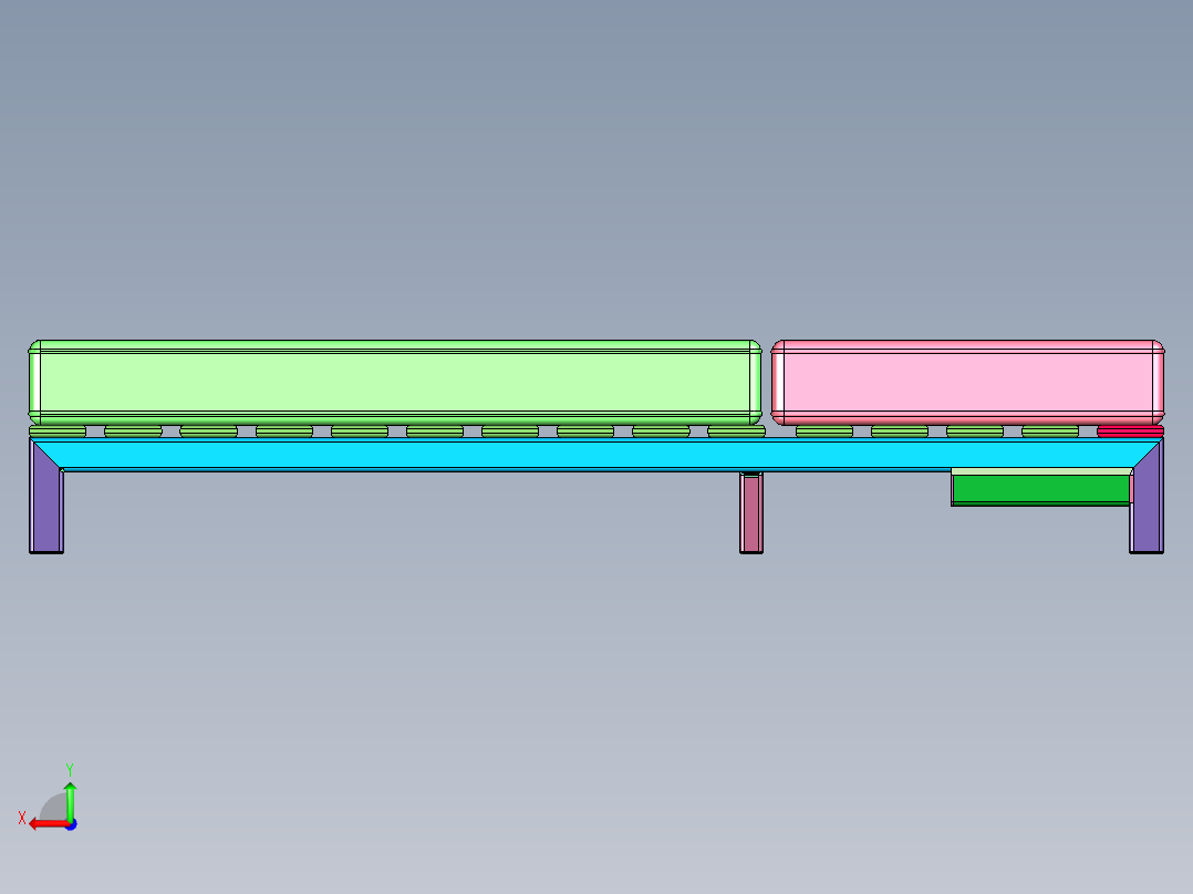 抬头折叠方管焊接床后视图