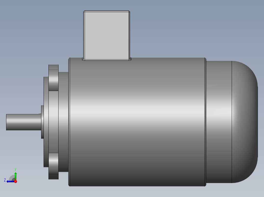 异步电机DJ_YS系列(IP44)_IMB5型_YS-90L-8 (2)右视图