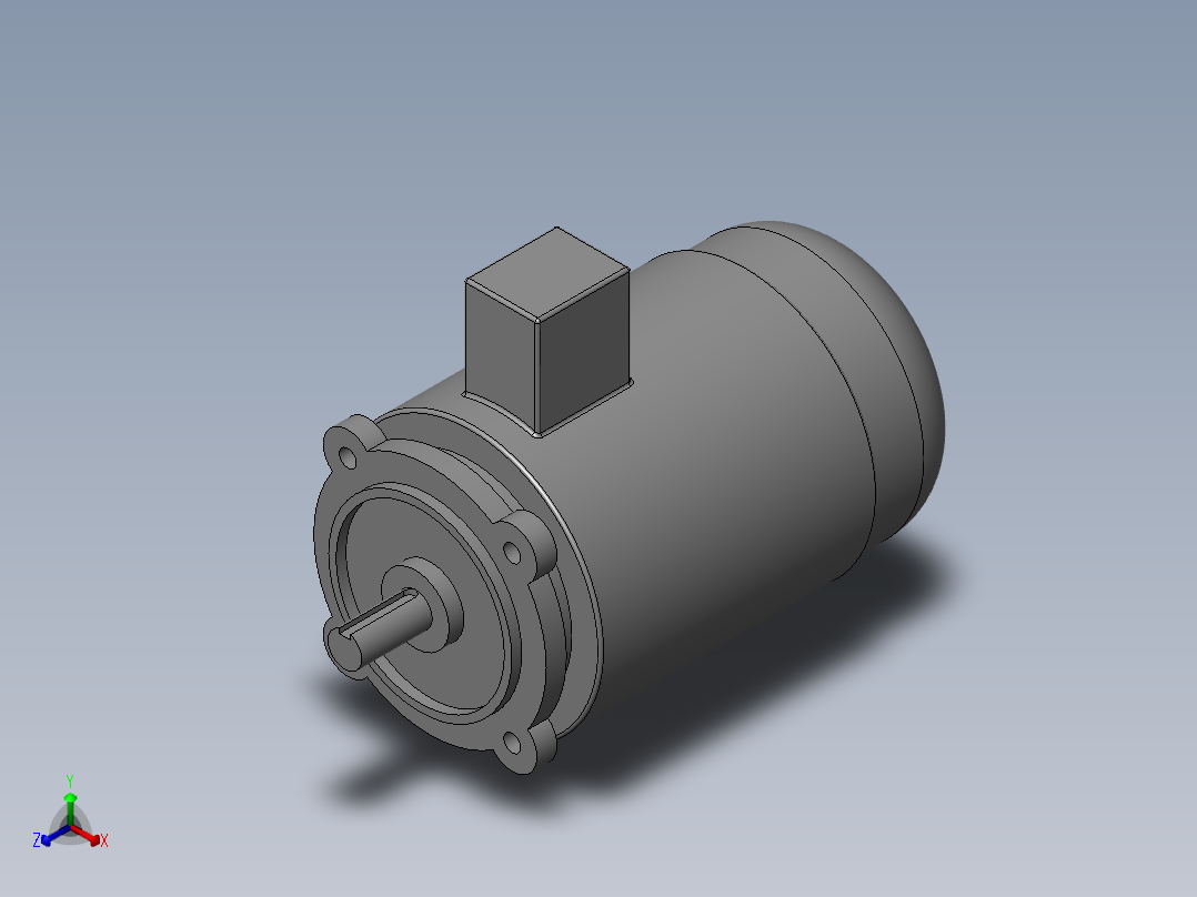 异步电机DJ_YS系列(IP44)_IMB5型_YS-90L-8 (2)正等轴测图