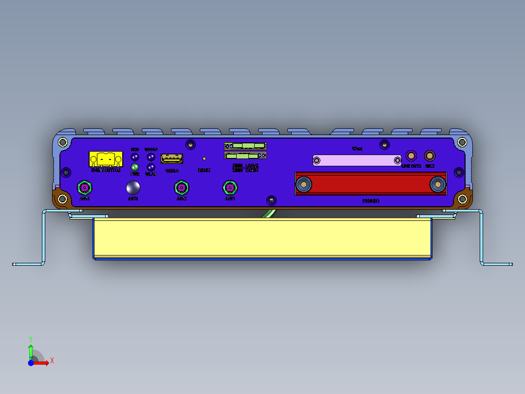 VTC6210车载通讯工业计算机前视图