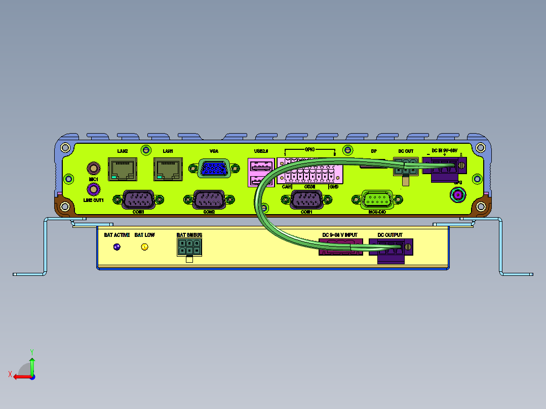 VTC6210车载通讯工业计算机后视图