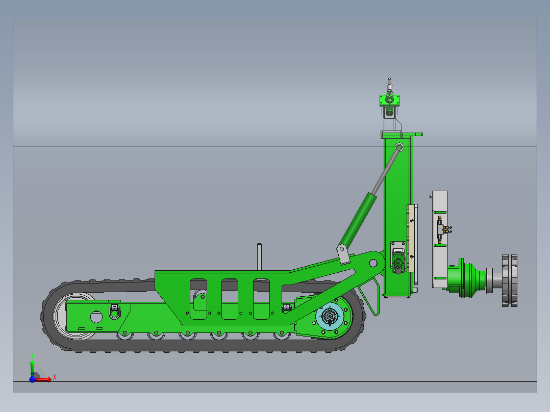 隧道洞穴履带机器人车前视图