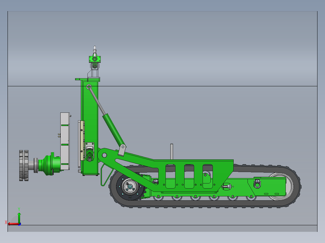 隧道洞穴履带机器人车后视图