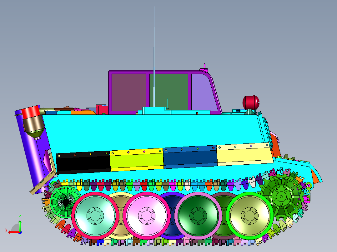二战新创意坦克后视图