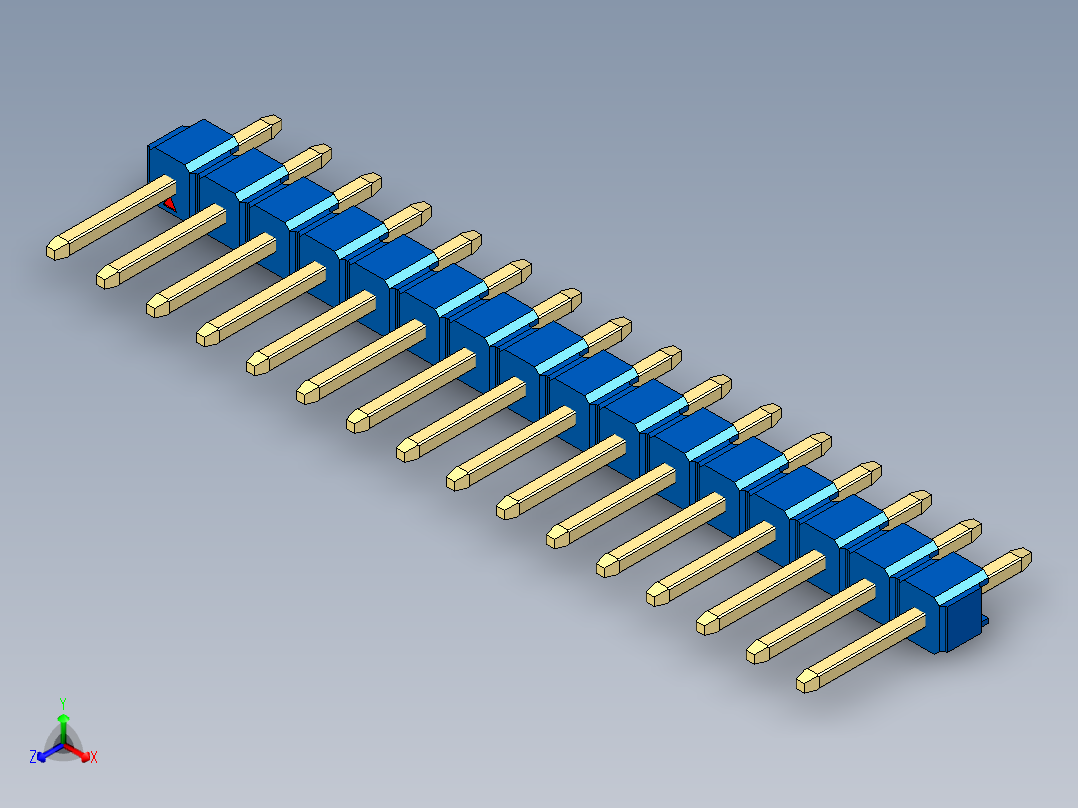 彩色公头100mil（2.54mm）系列-DS1021_blue_1x16p_100mil_Type1_rev1.0
