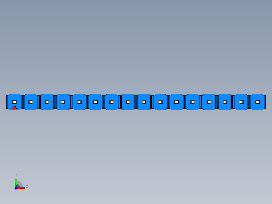 彩色公头100mil（2.54mm）系列-DS1021_blue_1x16p_100mil_Type1_rev1.0前视图