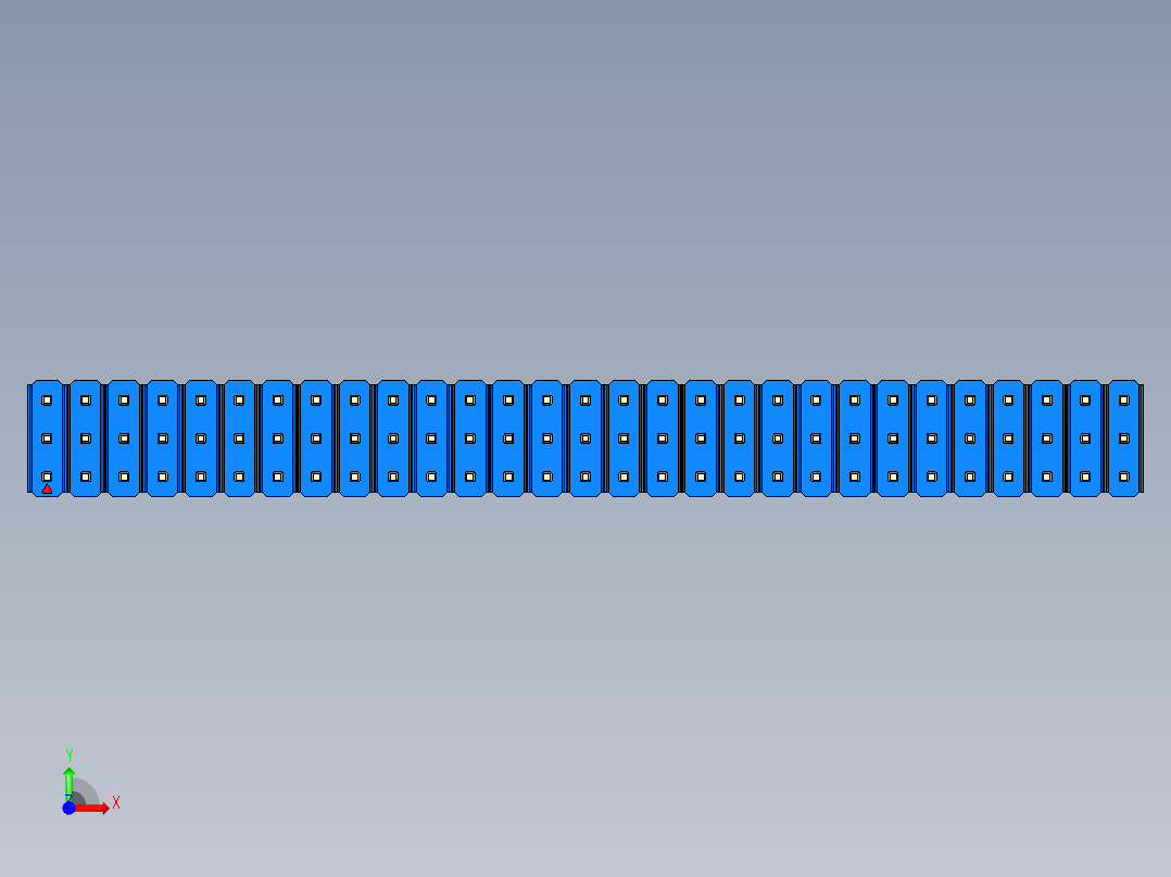 彩色公头100mil（2.54mm）系列-DS1021_blue_3x29p_100mil_Type43_rev1.0前视图