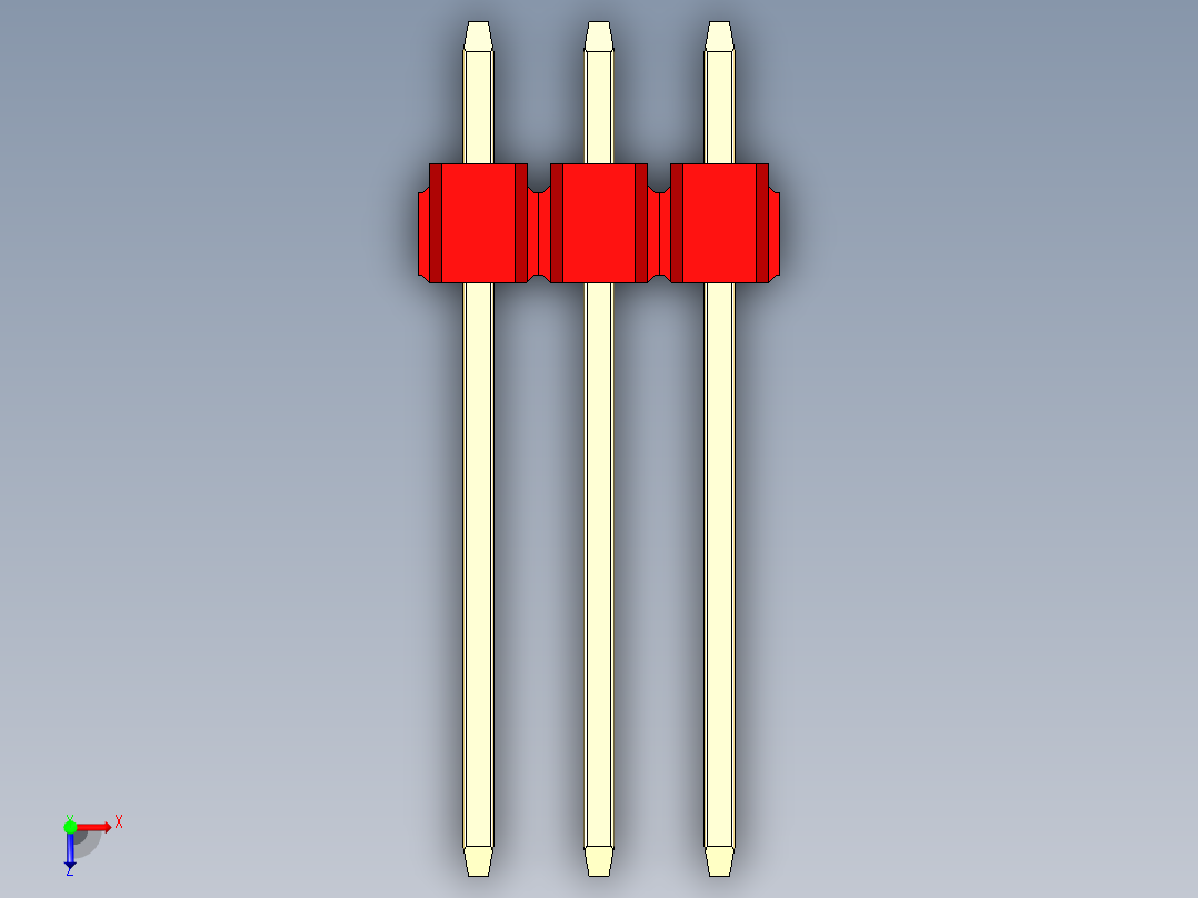 彩色公头100mil（2.54mm）系列-DS1021_red_1x03p_100mil_Type5_rev1.0俯视图
