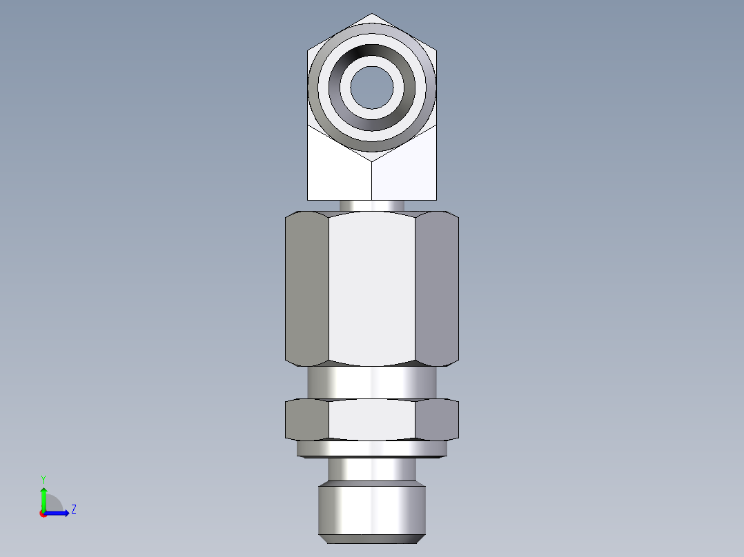 卡套式工业通用硬管接头EO_Assembled_adjustable_standpipe_branch_tee_EVT06LMOMD71左视图