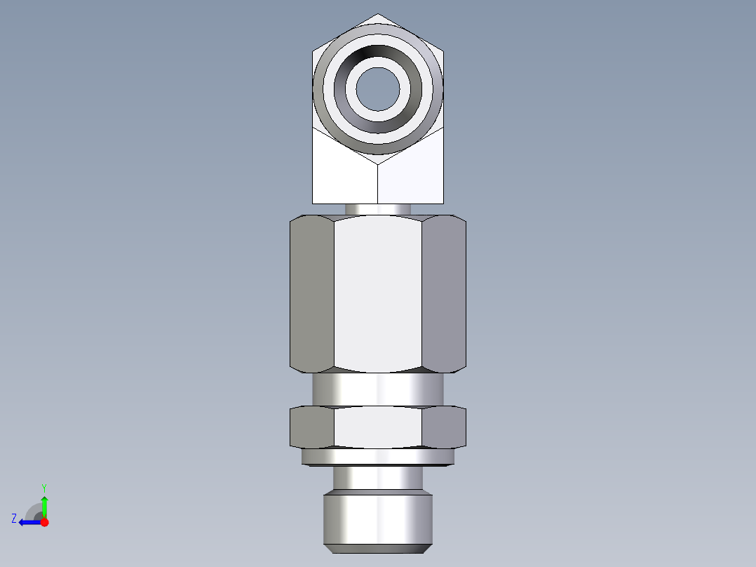 卡套式工业通用硬管接头EO_Assembled_adjustable_standpipe_branch_tee_EVT06LMOMD71右视图