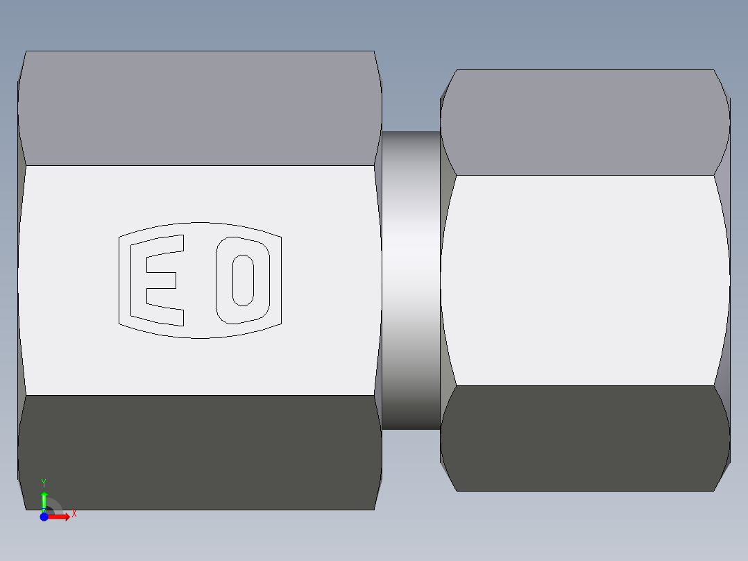 卡套式工业通用硬管接头EO_Swivel_connector_GAI10SRCF前视图