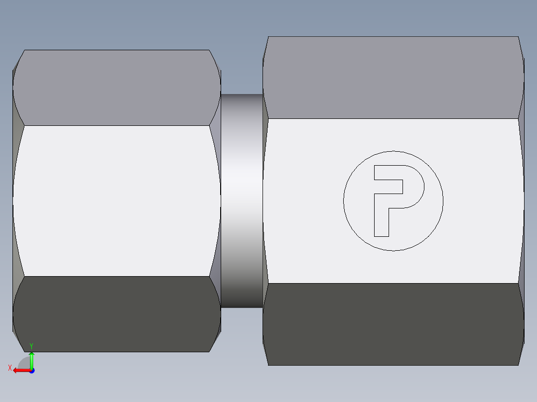 卡套式工业通用硬管接头EO_Swivel_connector_GAI10SRCF后视图