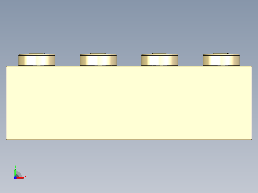 乐高套装 4421基本积木-4114319 - 3001 Tan Brick 2 x 4.STEP前视图