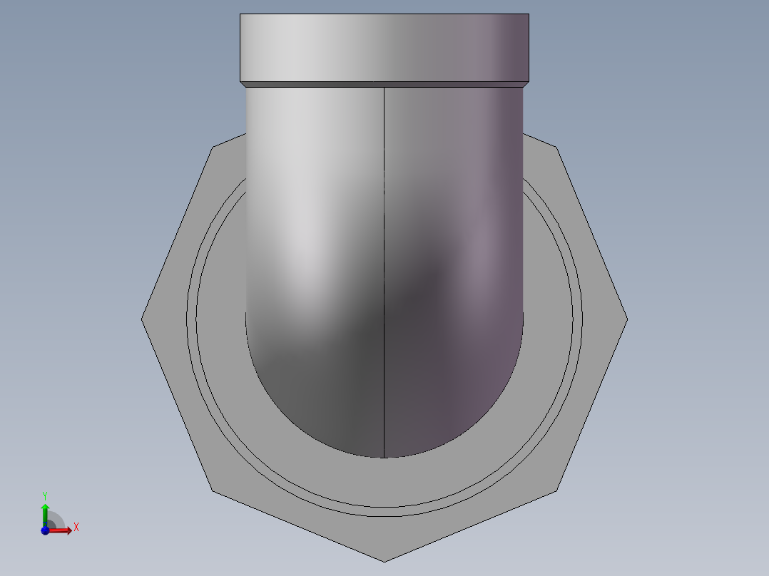 活接-90°等径内丝弯头 DN15前视图