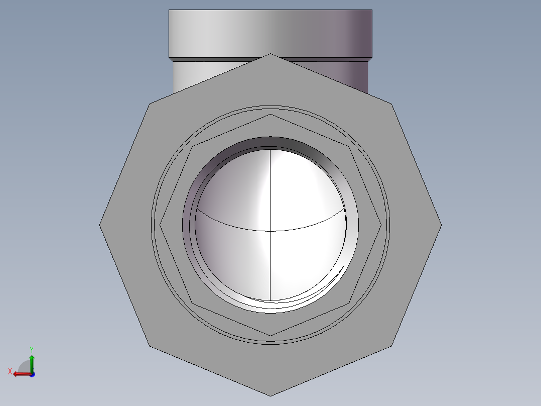 活接-90°等径内丝弯头 DN15后视图