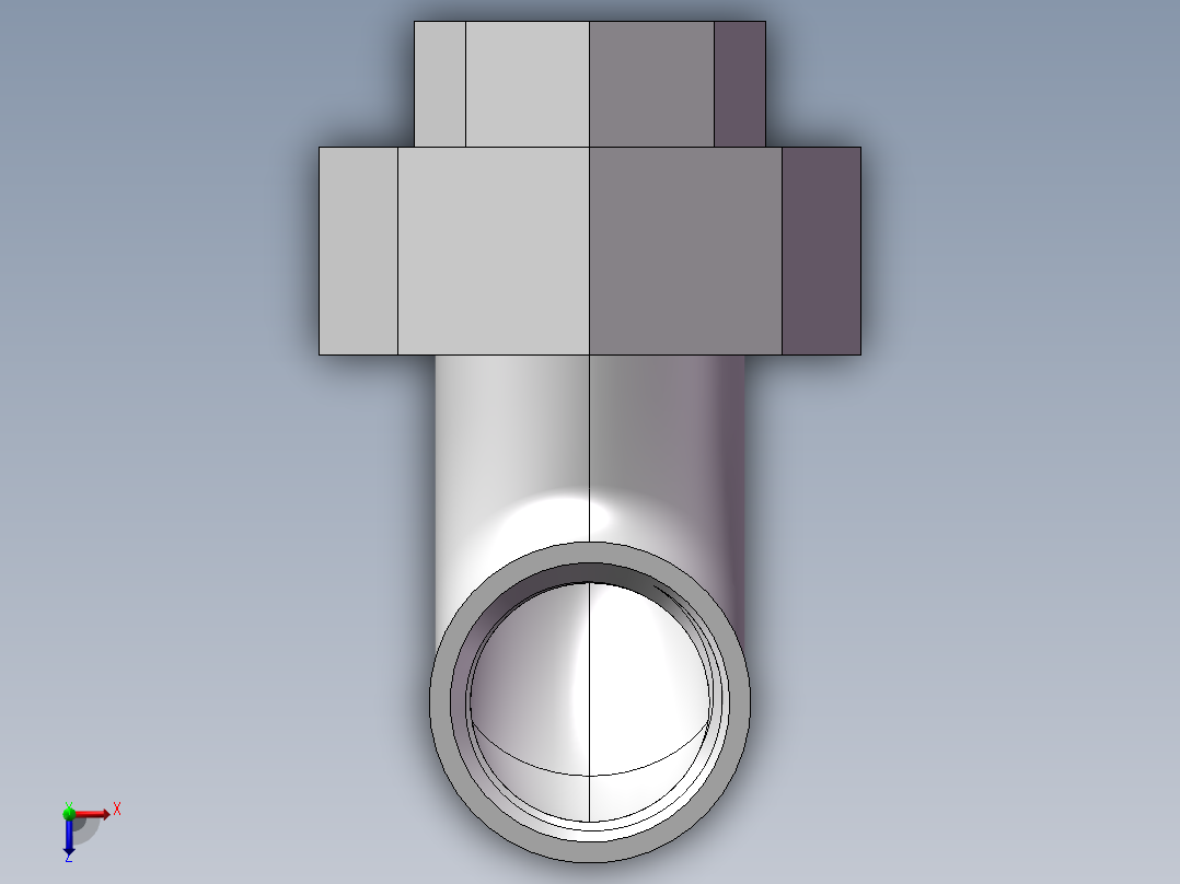 活接-90°等径内丝弯头 DN15俯视图