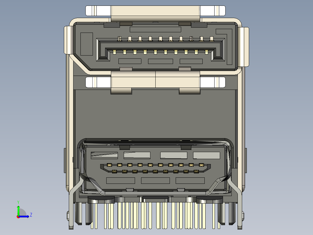 双 HDMI DisplayPort 连接器-STP左视图