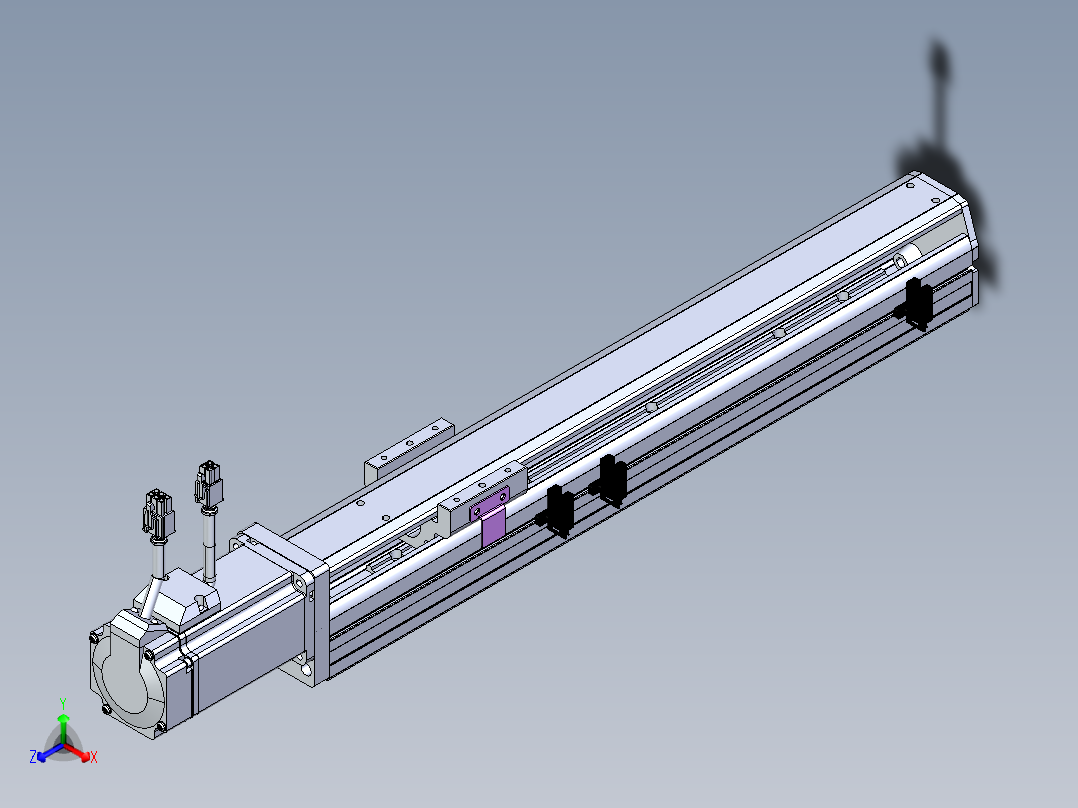 东锦丝杆传动-直线滑台模组DH60-L10-S300-BC-T400-C3正等轴测图