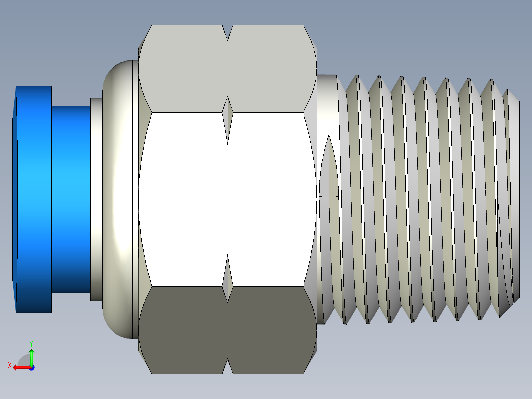 推入式连接接头后视图