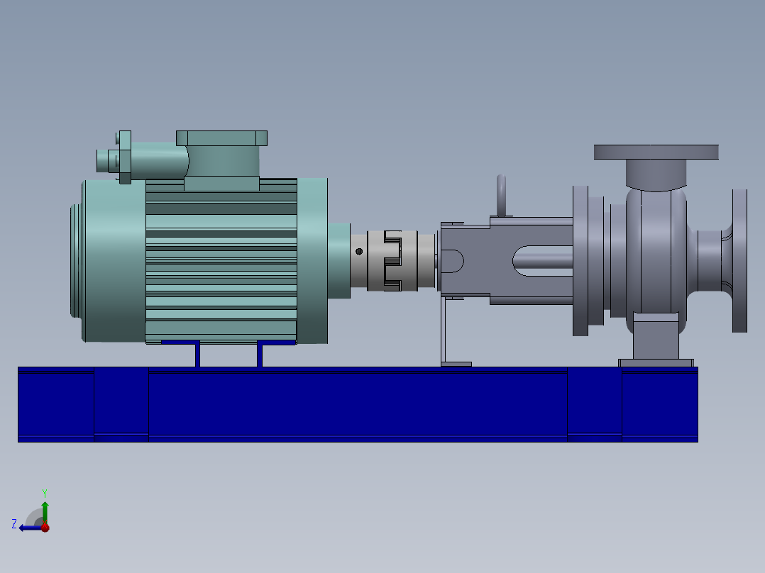 离心式水泵右视图