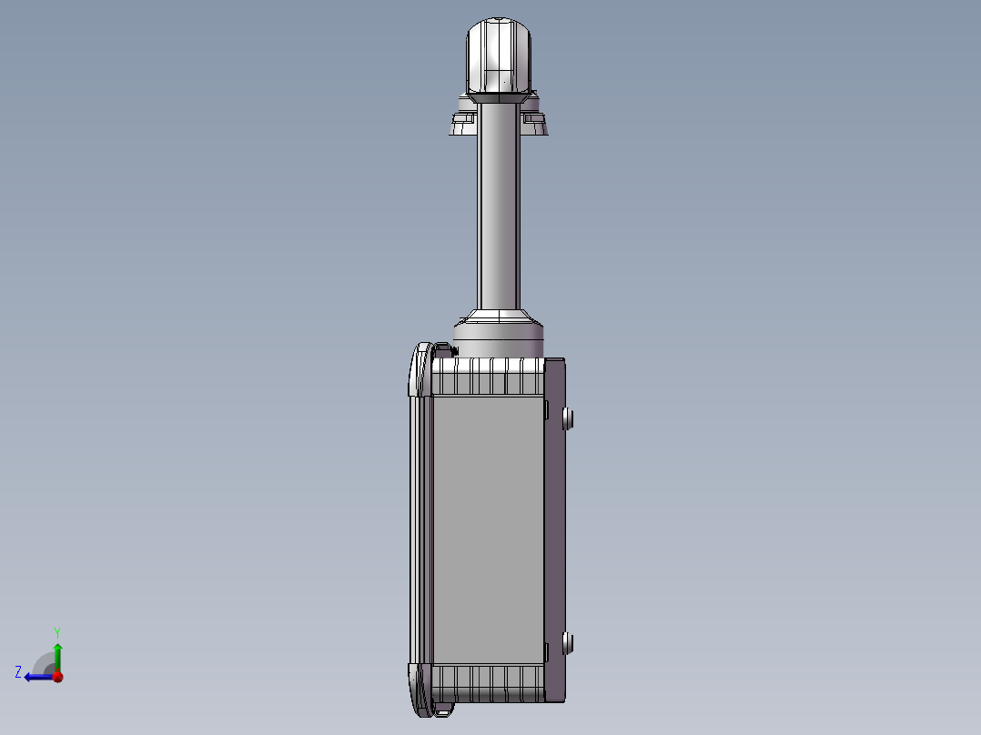 向下顶座+转角+箱体连接器+控制箱右视图