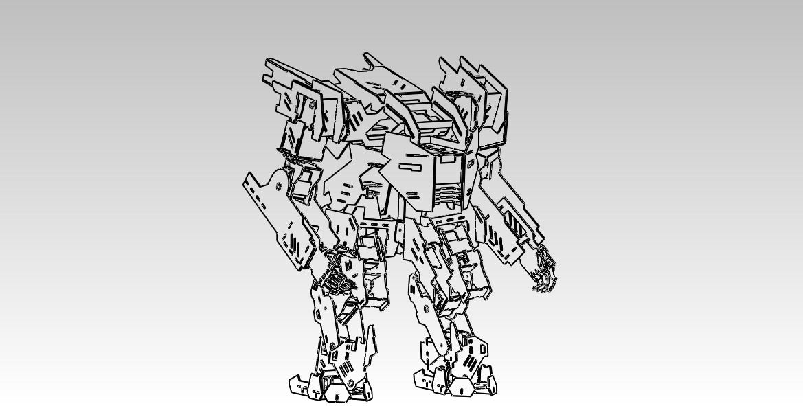 MECHBOT2.1.0机器人拼装模型激光雕刻图纸 dxf slddrw格式