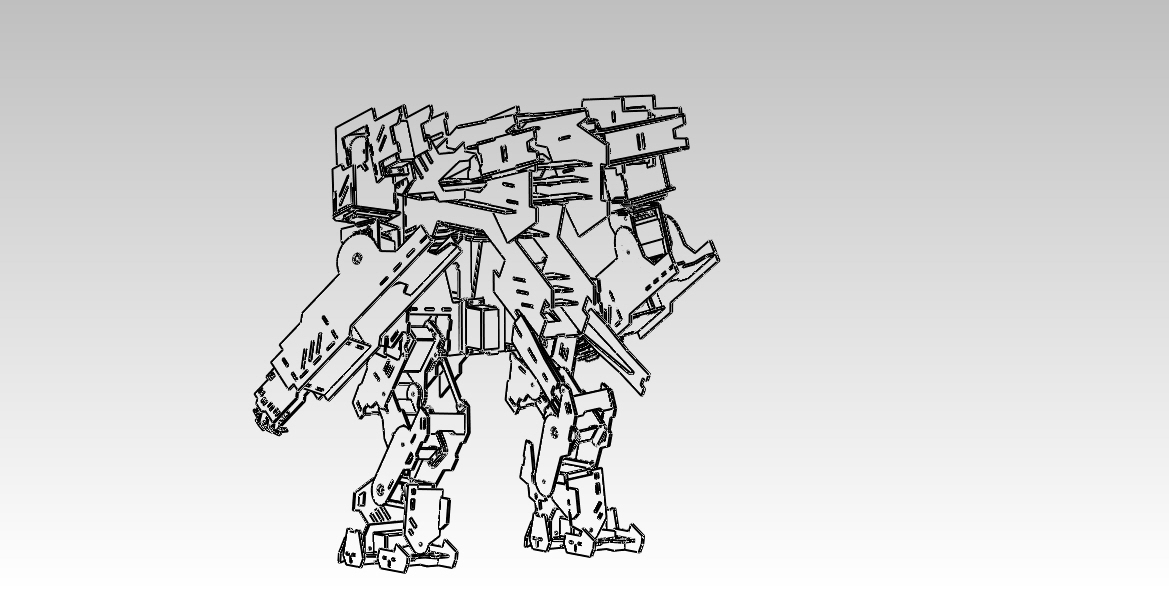 MECHBOT2.1.0机器人拼装模型激光雕刻图纸 dxf slddrw格式
