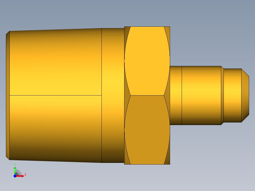 扩口式工业通用硬管接头Male Connector 48F-4-8前视图