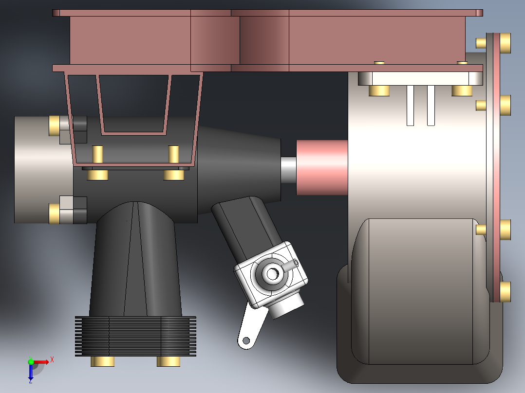 发动机鼓风机总成2俯视图