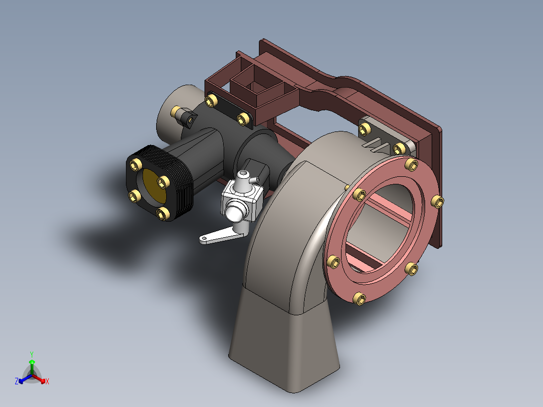 发动机鼓风机总成2正等轴测图