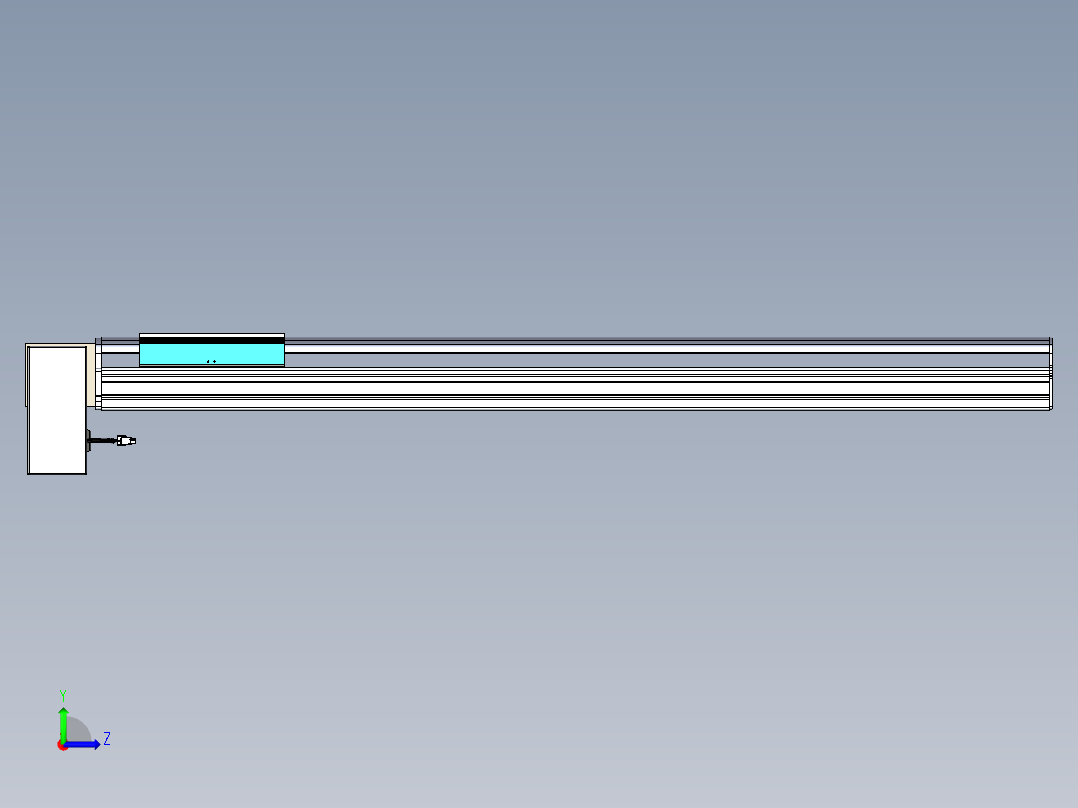 同步带滑台-半封闭B22H-L100-C-S1100-LD-P75-D3-N5左视图