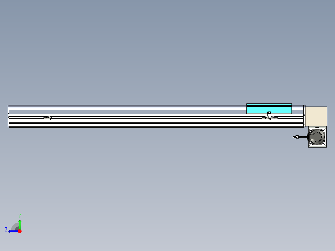 同步带滑台-半封闭B22H-L100-C-S1100-LD-P75-D3-N5右视图