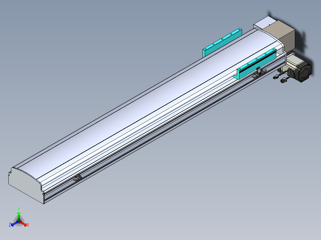 同步带滑台-半封闭B22H-L100-C-S1100-LD-P75-D3-N5正等轴测图