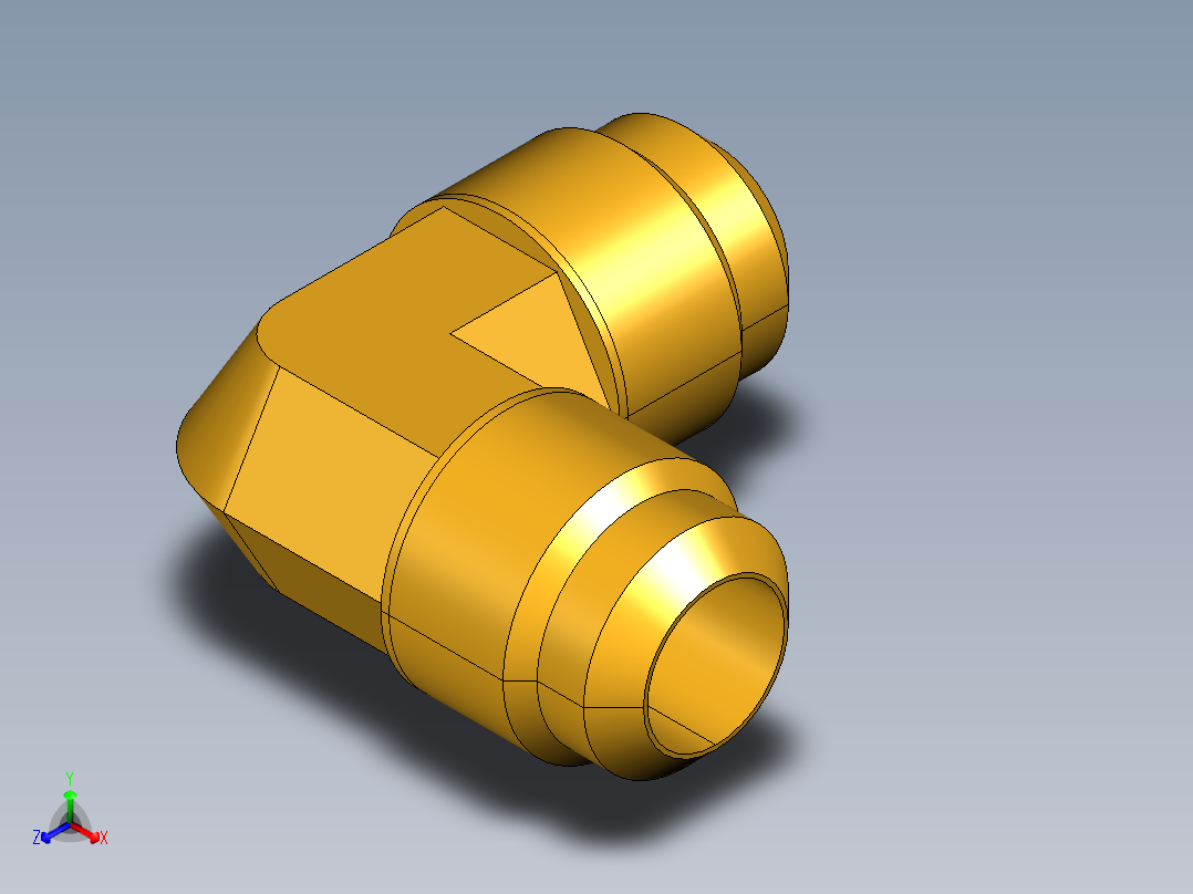 扩口式工业通用硬管接头Union Elbow 155F-10正等轴测图