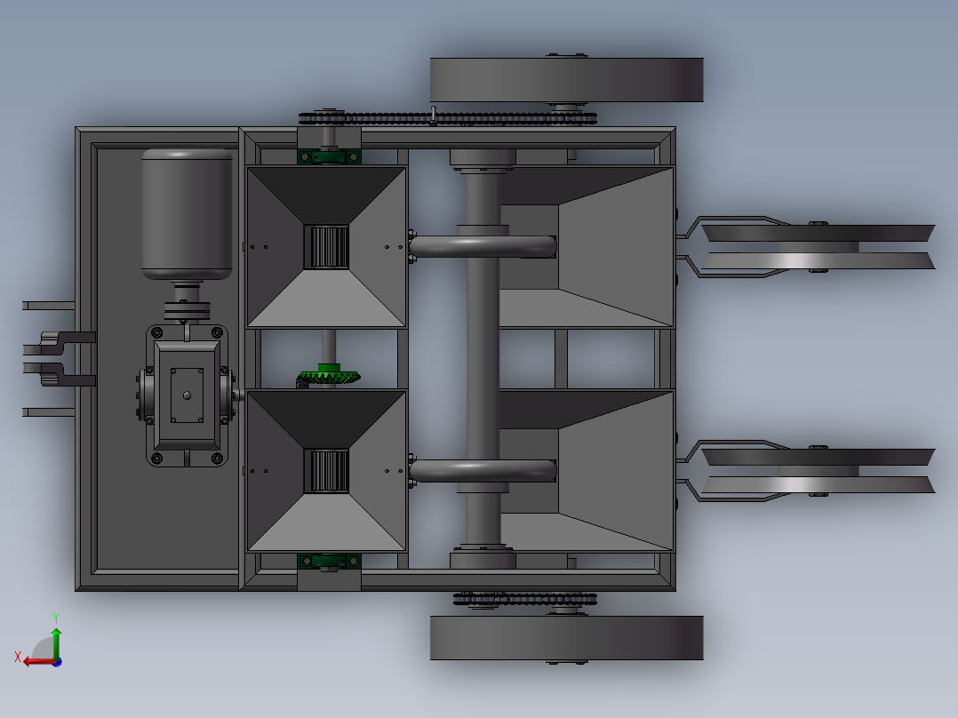 马铃薯播种机（CAD）后视图