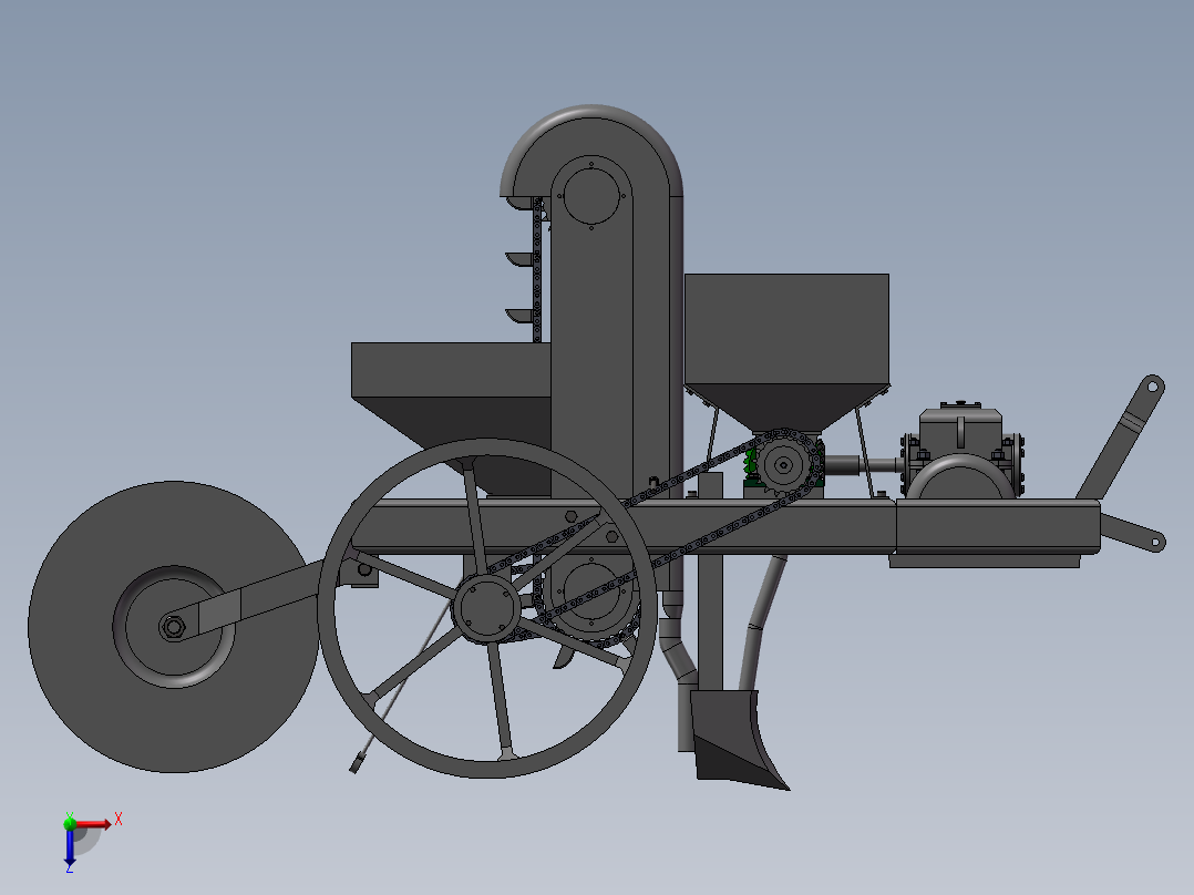 马铃薯播种机（CAD）俯视图