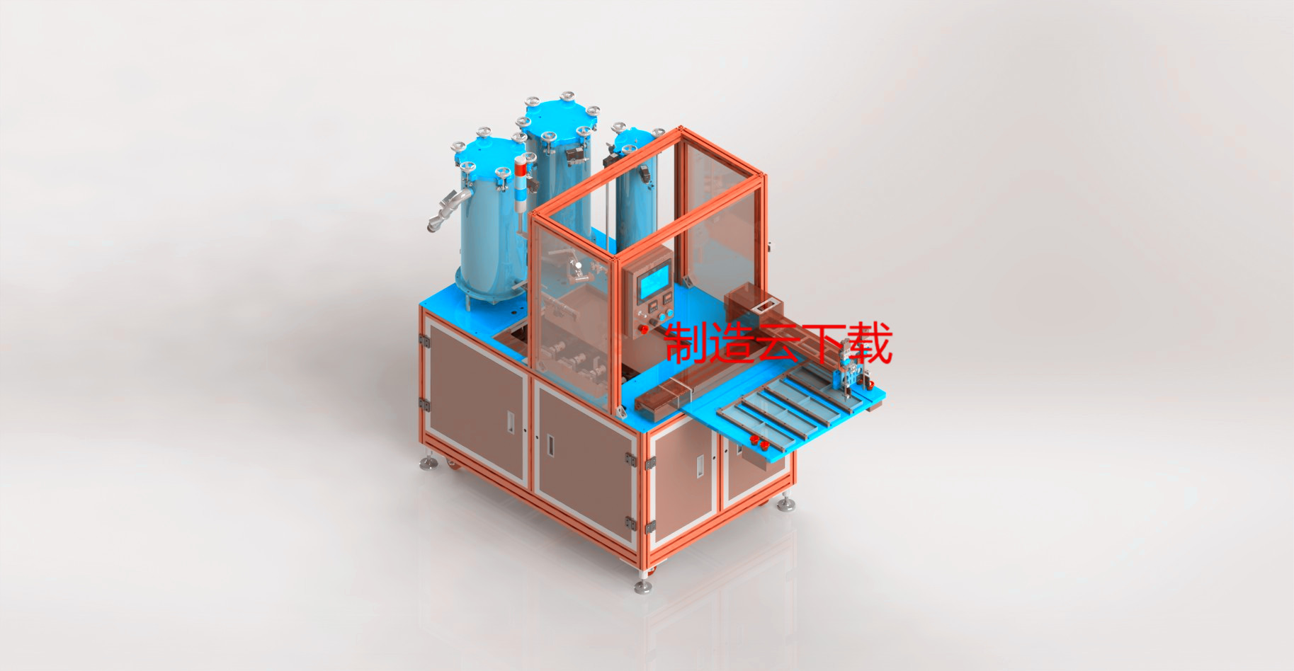 蓄电池封盖自动点胶机3D模型