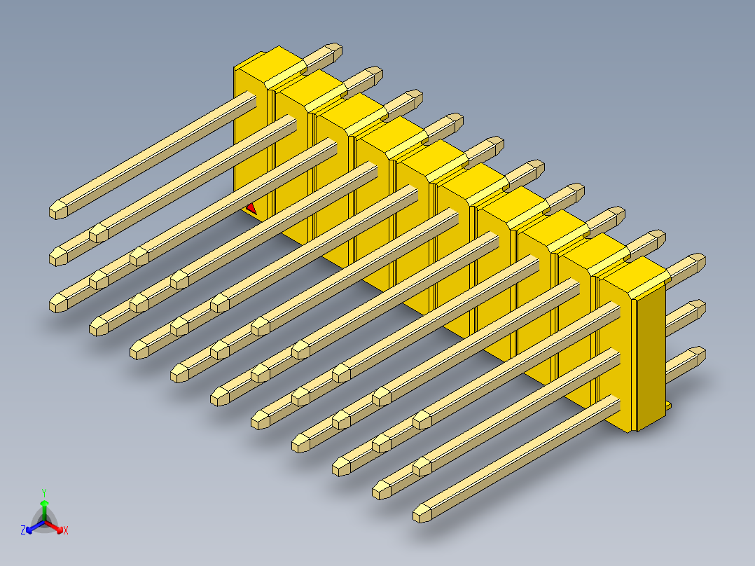 彩色公头100mil（2.54mm）系列-DS1021_yellow_3x10p_100mil_Type5_rev1.0