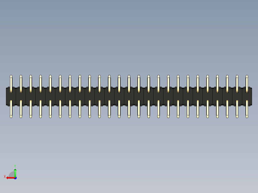 彩色公排针 100mil 2.54mm 系列-DS1022_black_50p_100mil_TypeSMT_rev1.0后视图
