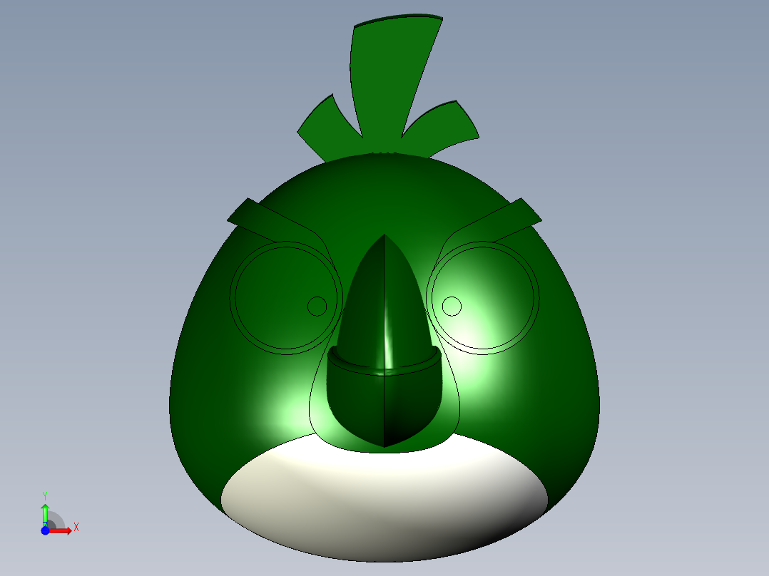 愤怒的小鸟+(绿色)前视图