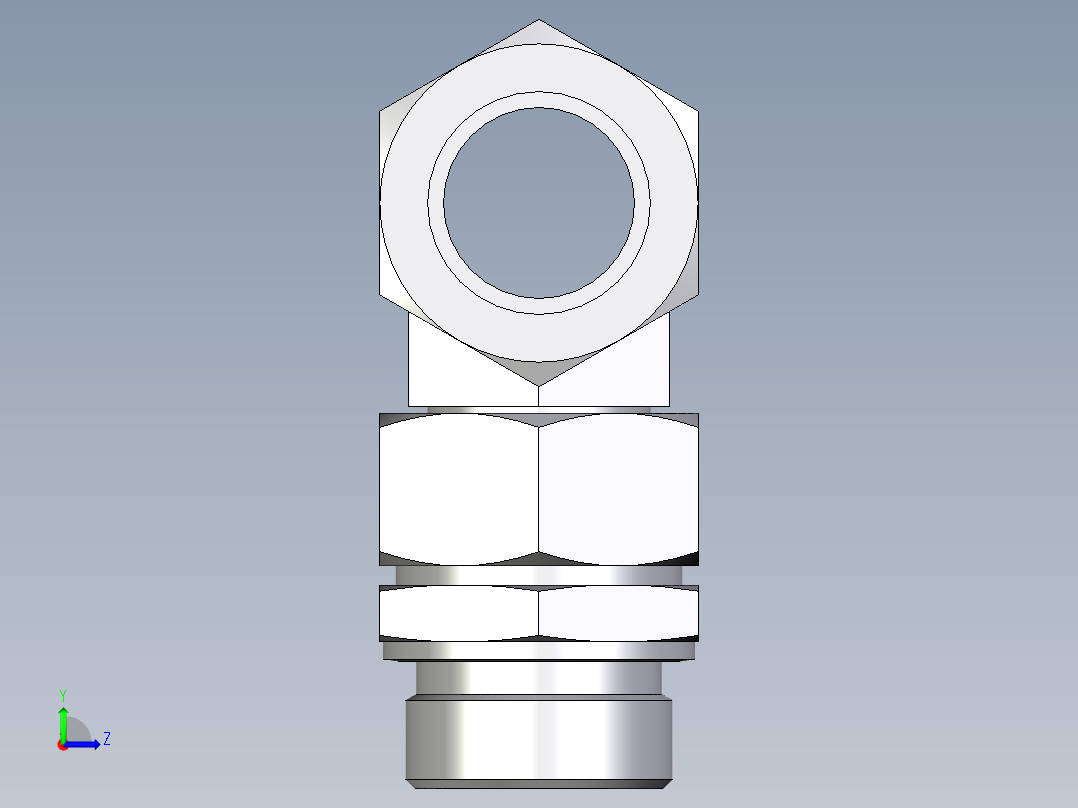 卡套式工业通用硬管接头EO_Assembled_adjustable_standpipe_branch_tee_EVT35LR71左视图