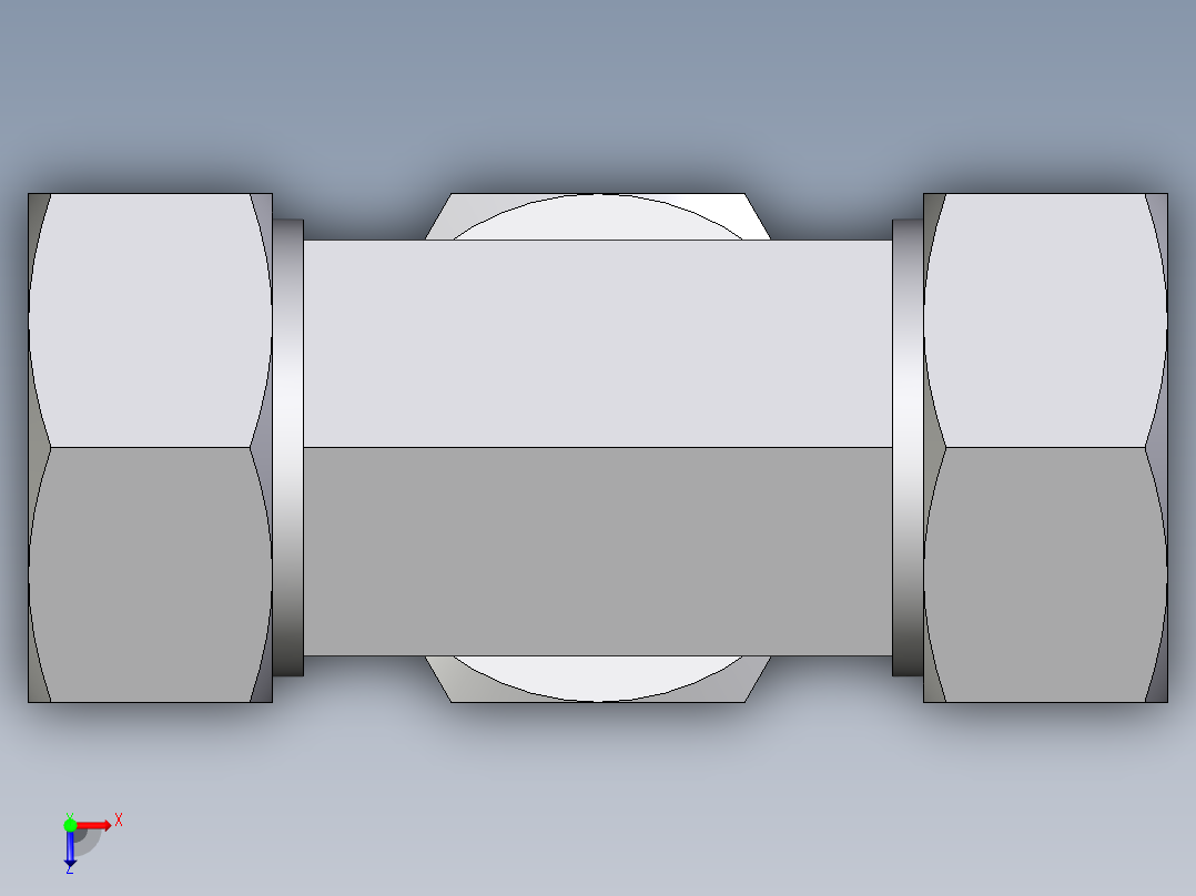 卡套式工业通用硬管接头EO_Assembled_adjustable_standpipe_branch_tee_EVT35LR71俯视图