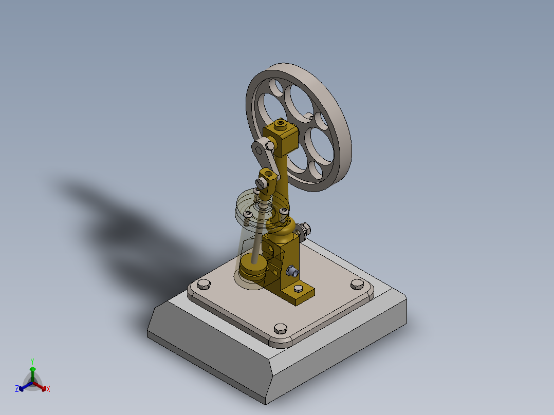 圆柱振荡器正等轴测图