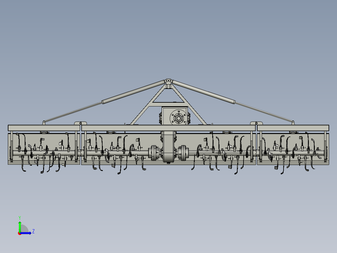 农业旋耕机3D数模图纸 STP格式左视图
