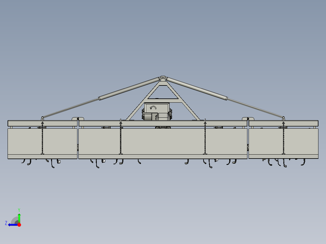 农业旋耕机3D数模图纸 STP格式右视图