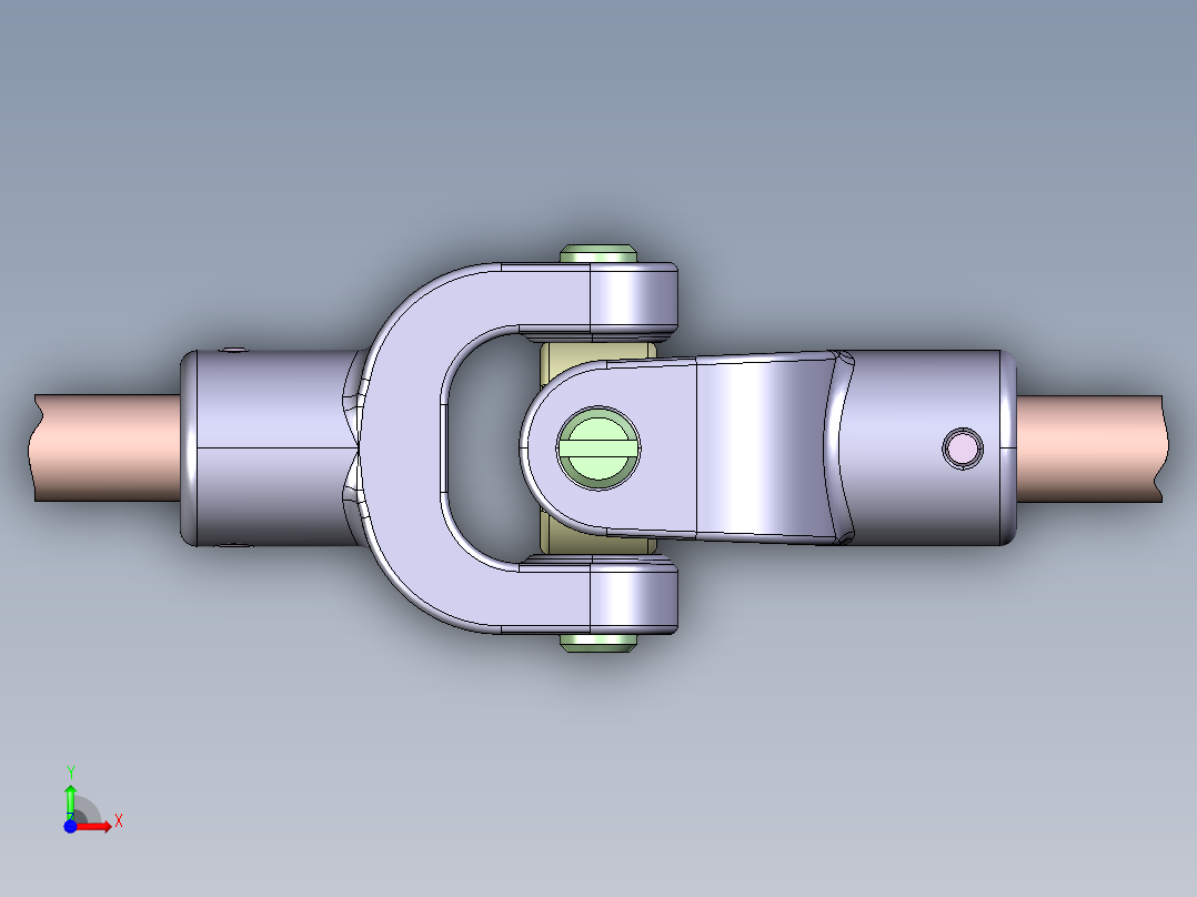 U Joint万向节3D数模图纸 STP格式前视图