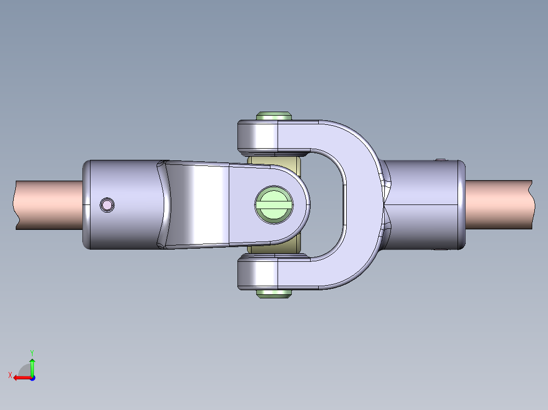 U Joint万向节3D数模图纸 STP格式后视图