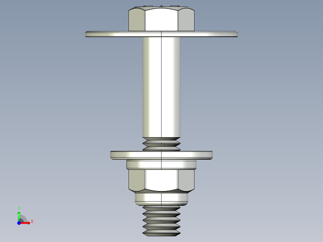 紧固件-STEP 0.3750 Bolt Hex前视图
