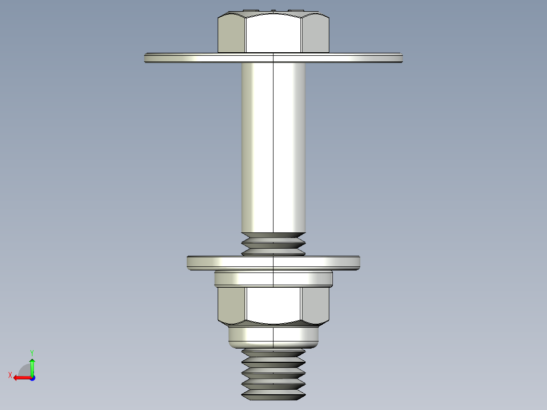 紧固件-STEP 0.3750 Bolt Hex后视图